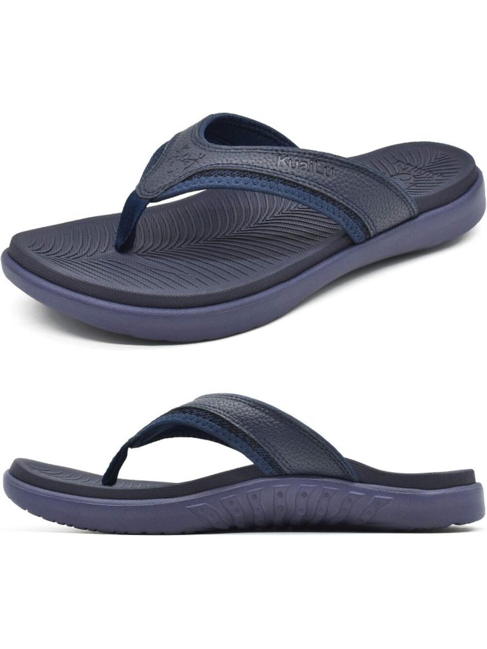 Men's Black Blue Sport Flip Flops Comfort Orthotic Thong Sandals Arch Support